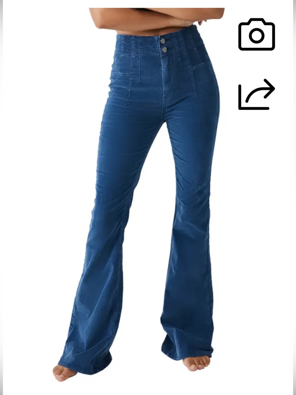 FREE PEOPLE
Jayde High Waist Flare Cord Pants In Moody Blue size 24 NWOT
